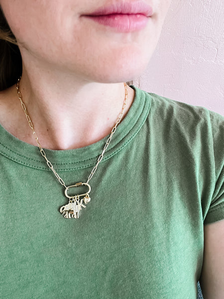 Paperclip Carabiner Charm Necklace