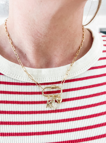 Paperclip Carabiner Charm Necklace