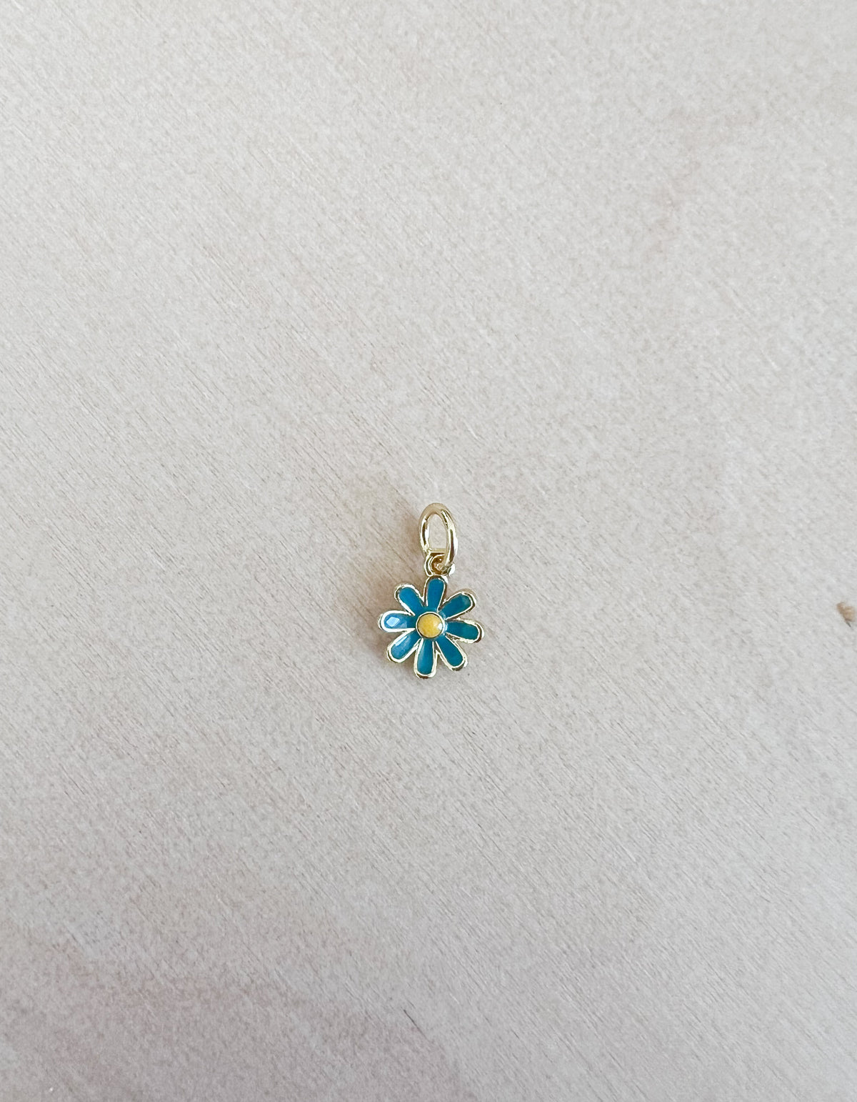 Blue Gold Daisy Charm
