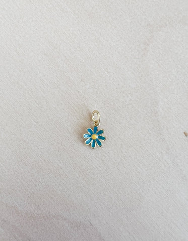 Blue Gold Daisy Charm