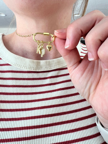 Paperclip Carabiner Charm Necklace