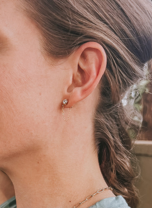 Dainty Chain 4mm Gold Filled C/Z Earring Posts