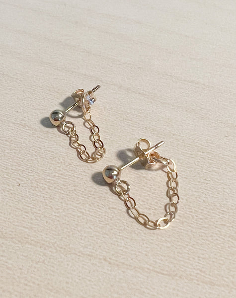 Dainty Chain 3mm Gold Filled Earring Posts