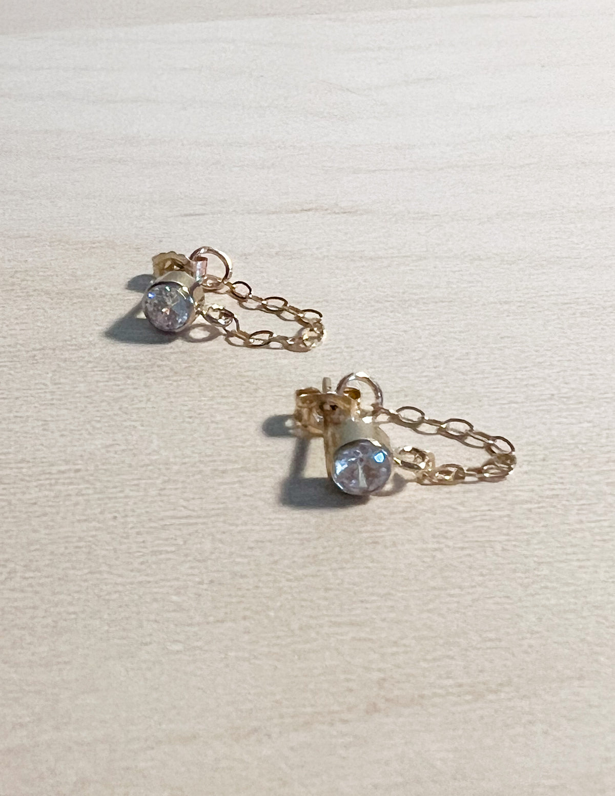 Dainty Chain 4mm Gold Filled C/Z Earring Posts